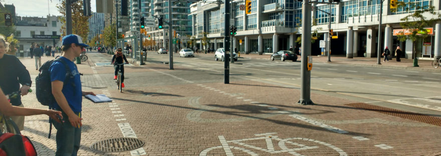 Walk Toronto conducting Queen's Quay audit