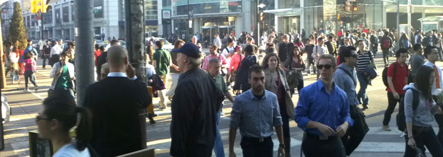 Crowd at Yonge and Dundas