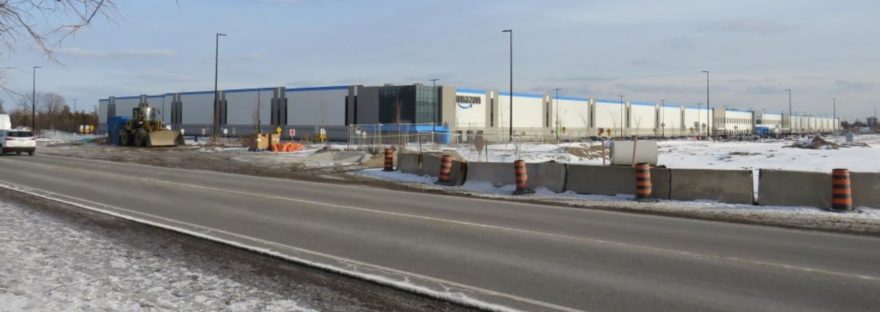 The new YYZ9 Fulfillment Centre in Northeast Scarborough, looking across Steeles Avenue