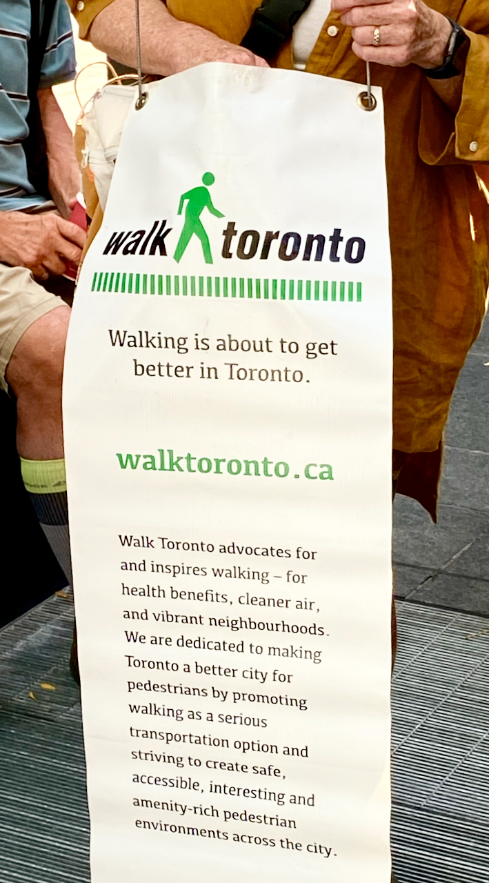 Image of Walk Toronto's banner, reading Walking is about to get better in Toronto